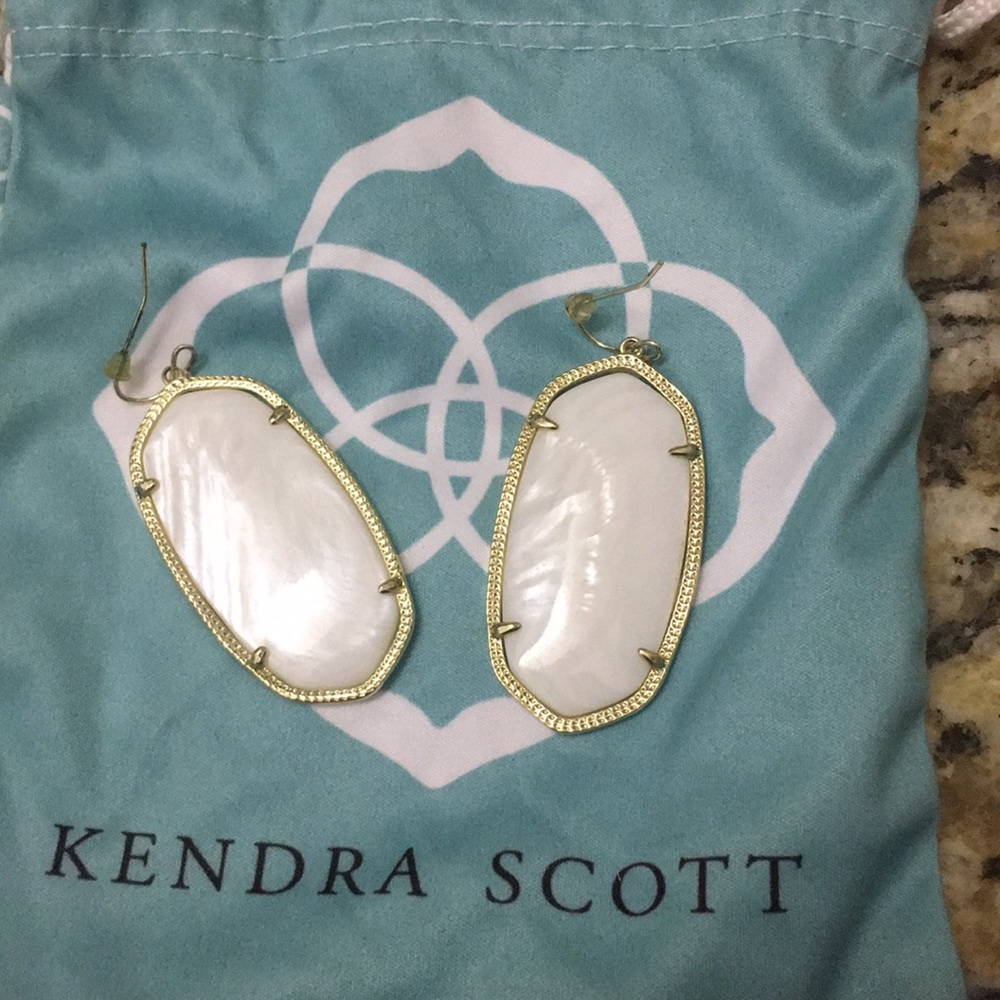 White Kendra Scott earrings